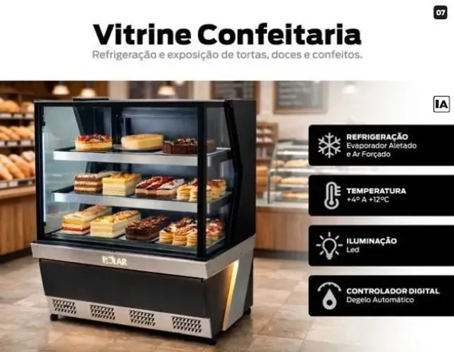 VITRINE REFRIGERADA PARA CONFEITARIA MARCA POLAR NOVA