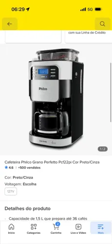 Cafeteira Philco Grano Perfetto