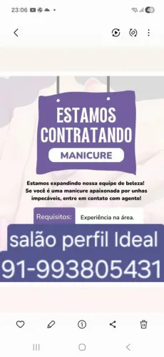 Estamos precisando de Manicure 