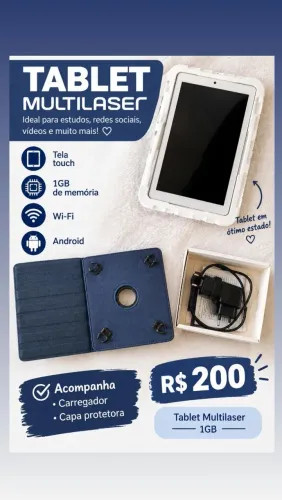 Tablet multilaser 1GB seminovo