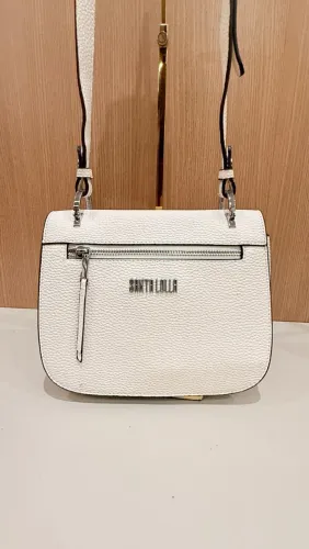 Bolsa Santa Lolla Branca em Couro com Alça Regulável