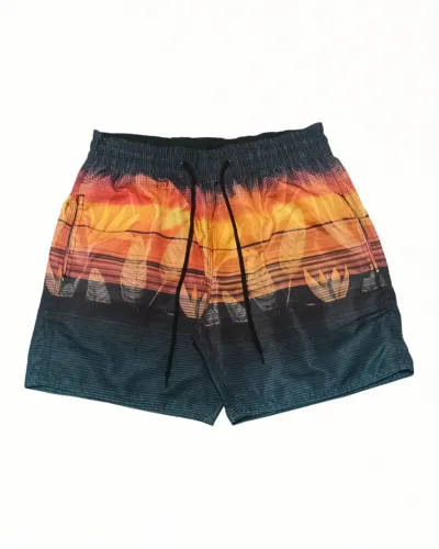 Shorts Praia Preto e Laranja