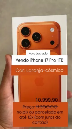 iPhone 17 PRO 1TB, Laranja Cósmico