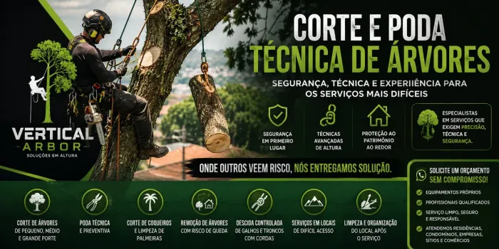 Corte e poda técnica de árvores