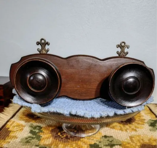 Cabide de parede em madeira e metal-34,5cm