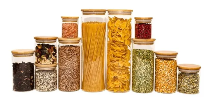 Kit Potes de Vidro Mantimentos com Tampa de Bambu Oikos - 11 Peças