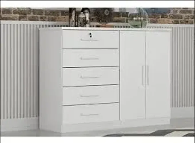 Cômoda 5Gvs 1Pt Space Novo Horizonte Branco - Entrega Rápida! 