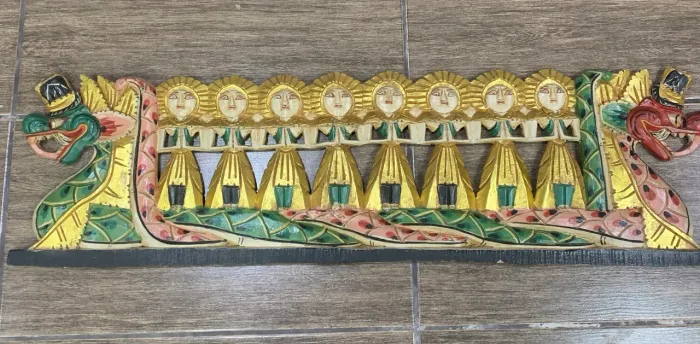 Escultura em madeira dançarinas Barong