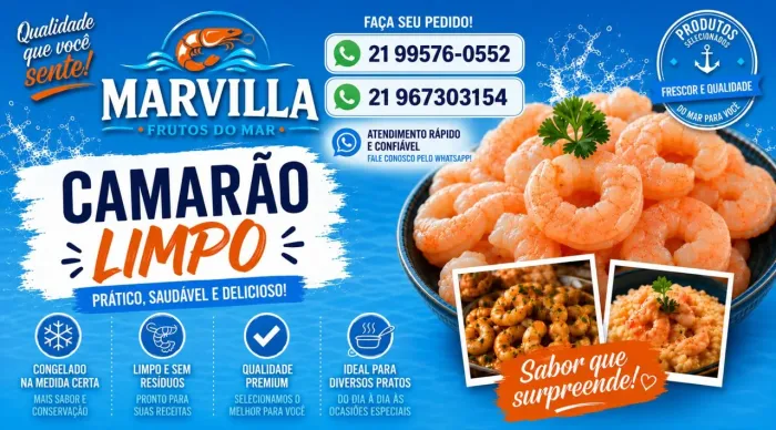 CAMARÃO ? DO MAR LIMPO SEM CASCA E SEM CABEÇA