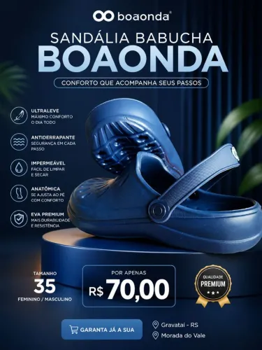 Sandália babucha boaonda Tam 35 Fem/Masc Nova !