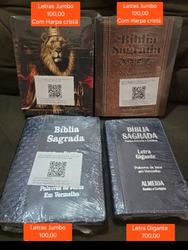 Bíblias letras Grandes (jumbo) p/quem tem dificuldade de leitura. Com Harpa cristã.