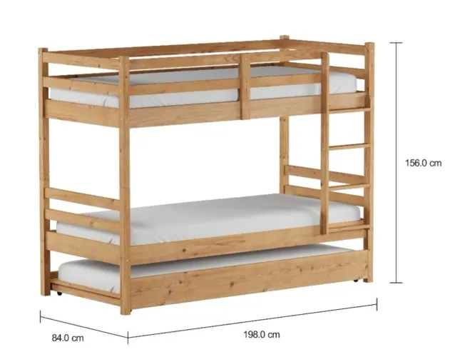 Beliche C/ Cama auxiliar Tok Stok acompanha colchões.