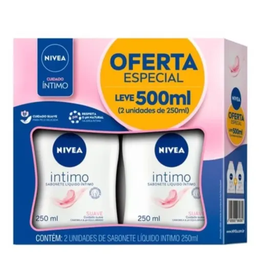 Kit Sabonete Líquido Íntimo Nivea 250ml-2 Unidades.