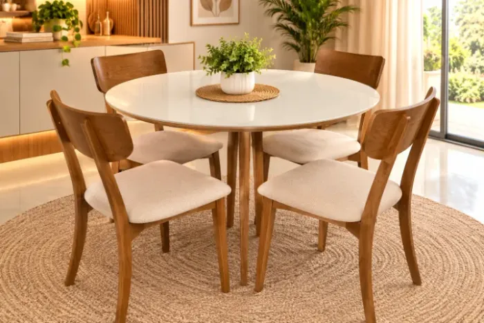 Conjunto Mesa Iraci com 4 Cadeiras Analu (NOVO A PRONTA ENTREGA)
