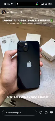 iPhone 13 93% de bateria