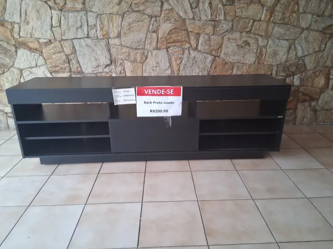 Rack Preto - Altura 56cm - Comprimento 1.80cm - Profundidade 42cm