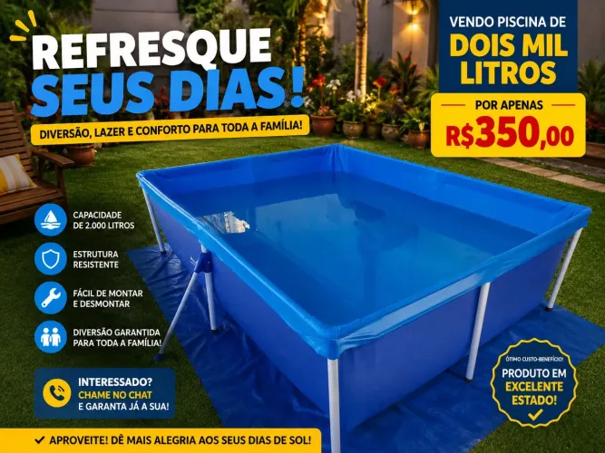 Piscina 2.000 Litros em Excelente Estado - Apenas R$ 350!