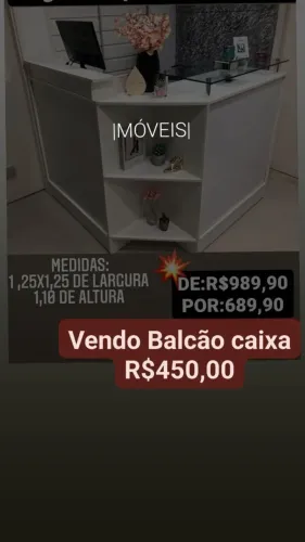 Balcão caixa mdf branco