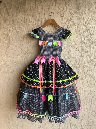 Vestido Junino São João Quadrilha 12 anos