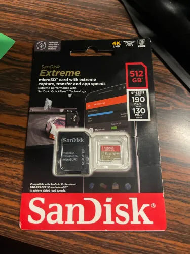 MicroSD Sandisk 512gb 190 speed mb/s