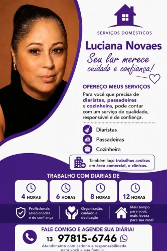 Ofereço meus serviços de diarista .