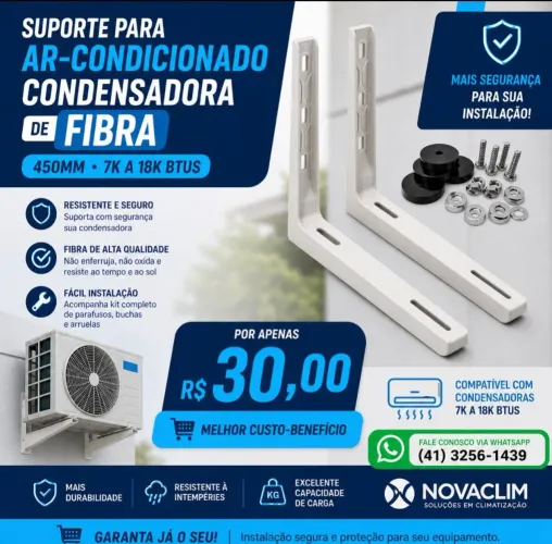 Suporte para condensadora de fibra.