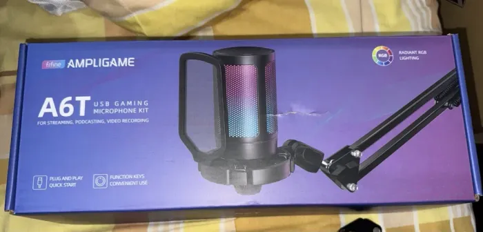 Microfone Gamer Fifine Ampligame A6T com Braço Articulado