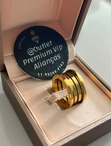 Bvlgari anel bzero1 com molas flexíveis dourado