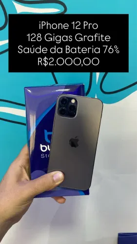 Seminovo: iPhone 12 Pro | 128GB | Grafite | Saúde de Bateria 76% - Loja Física