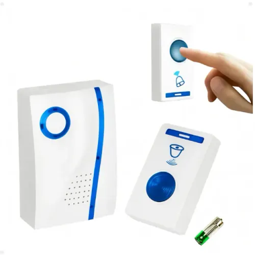 Campainha Residencial Sem Fio Wireless 100m Prova Dágua Transmissor Com Led