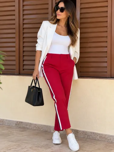 Calça Calvin Klein vermelha elegante tamanho 40