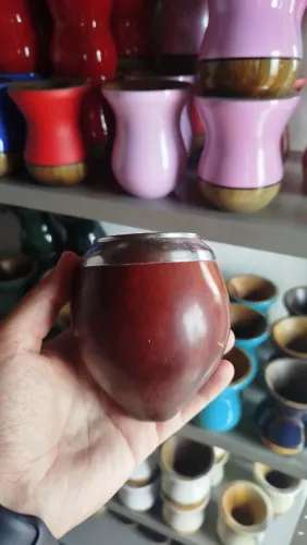 Cuia de chimarrão coquinho com bocal inox