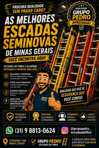 ESCADA 6 METROS FIBRA - PREÇO PROMOCIONAL $500