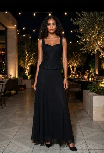 Saia longa e corset