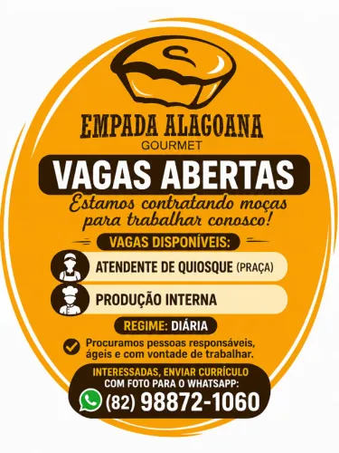 VAGA ?MULHERES? ATENDENTE E PRODUÇÃO NA DIÁRIA 