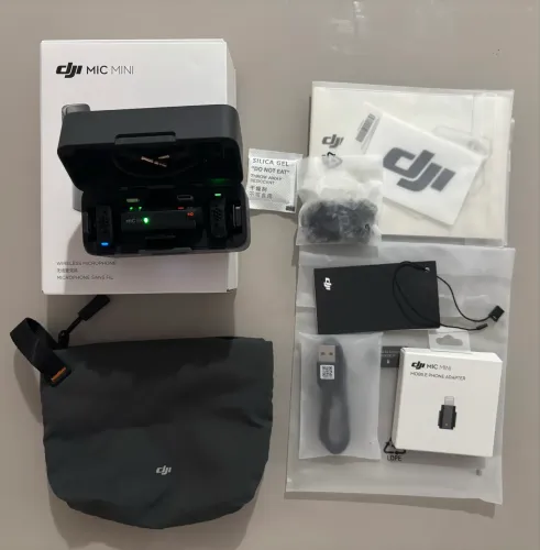 DJI Mic Mini Combo completo c/ Lightning