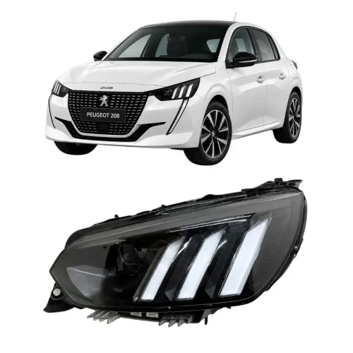Farol Peugeot 208 2020 2021 22 2023 Com Led Sem Modulos Esq