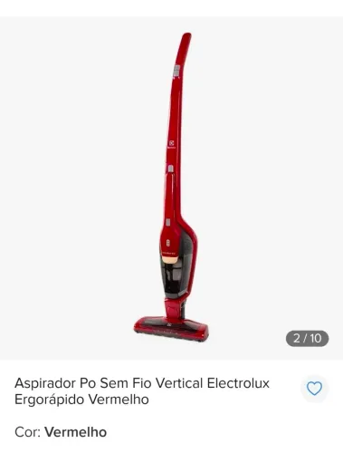 ASPIRADOR DE PÓ ERGORAPIDO ERG23N, SEM FIO, BIVOLT, ELETROLUX - VERMELHO