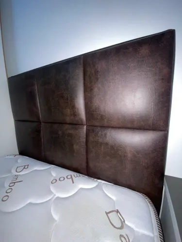 Cama Box + Colchão Babu + Cabeceira de Couro Sintético 