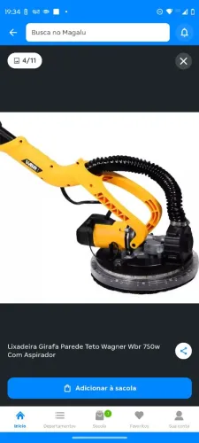 Lixadeira wbr girafa motor 750 watts valor 650 reais 