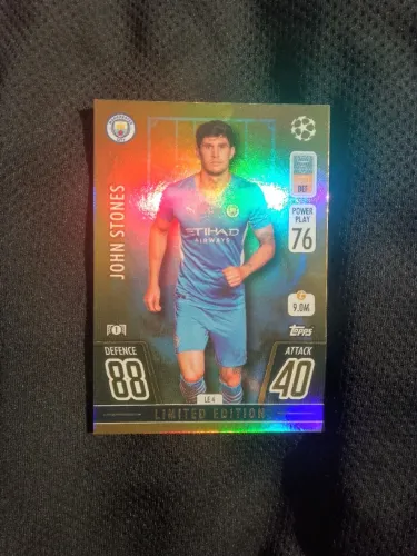 Card John Stones Limited Edition Foil Gold camisa do City figurinha cards futebol Golden