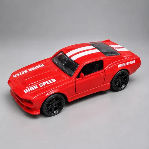 Miniatura Mustang Fricção High Speed Vermelha - 12cm de Comprimento