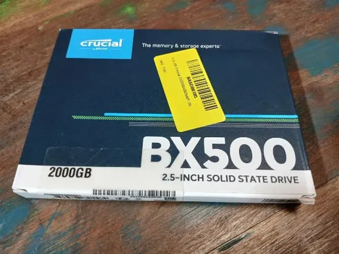SSD Crucial BX500 2TB Novo, nunca usado.