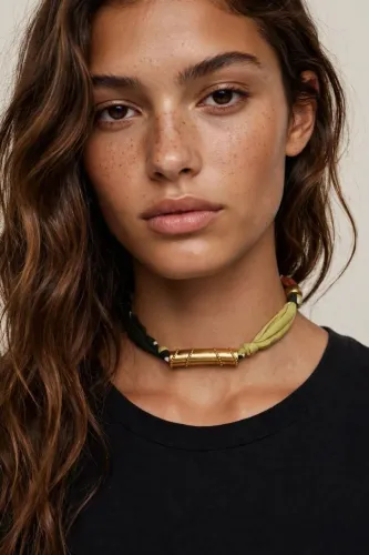 Choker bandana Zara nova verde e preto