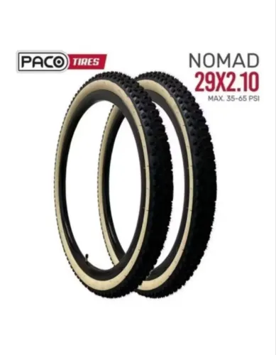 Par de pneus faixa bege aro 29