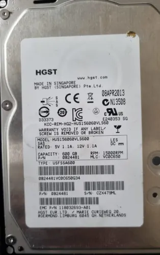 Hd Com Gaveta Emc 600gb Sas 15k 