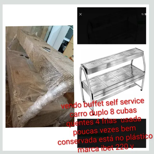 Vendo buffet self service carro duplo 8 cubas quentes 4 frias 