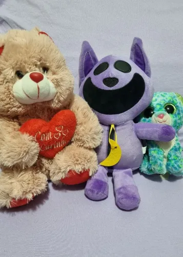 Lote de pelúcias: Catnap (poppy playtime), ty e ursinho