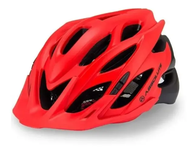 Capacete Absolute Wild Led Ciclismo Cor Vermelho-preto Tamanho M/G