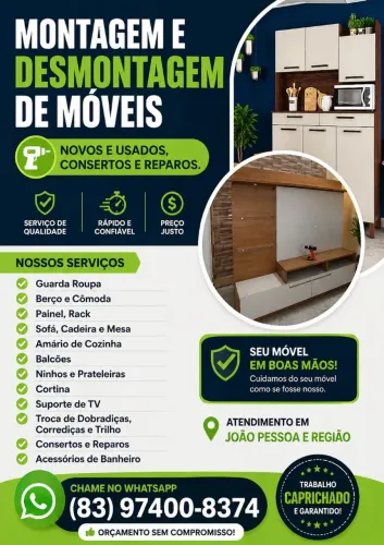 MONTADOR DE MÓVEIS * DISPONÍVEL*